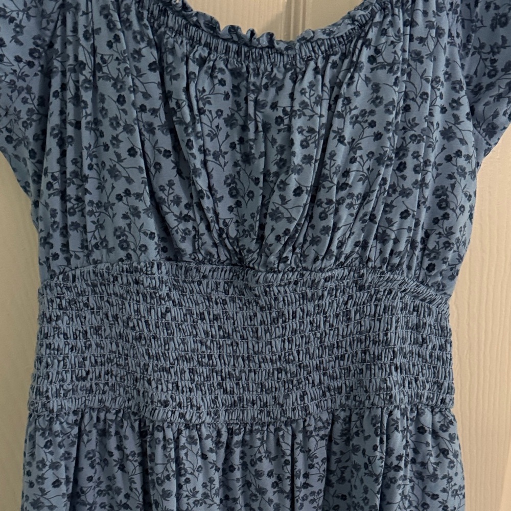 Hollister Blue Patterned Maxi Dress